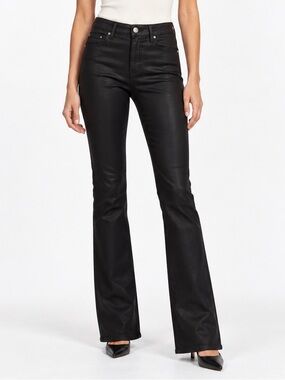 FRAME Le Mini Boot Noir Coated Black Jeans (Size 28)